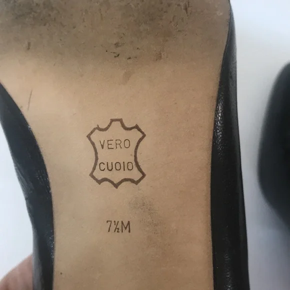 BLACK LEATHER PUMPS 7.5 - Picture 5 of 10